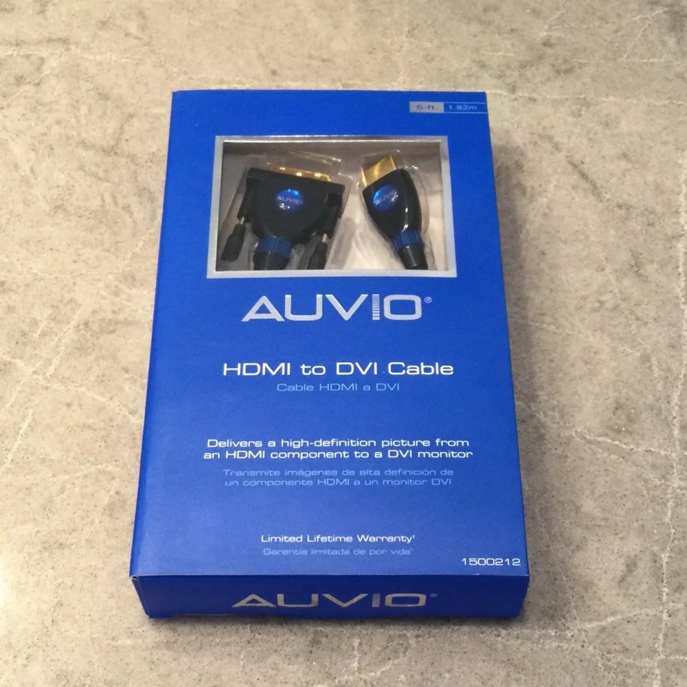 Auvio 6ft HDMI to DVI cable